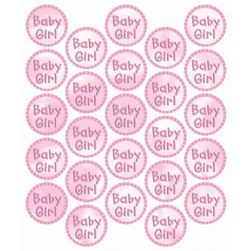 PAQ.25/U STICKER REDONDO METAL BABY GIRL