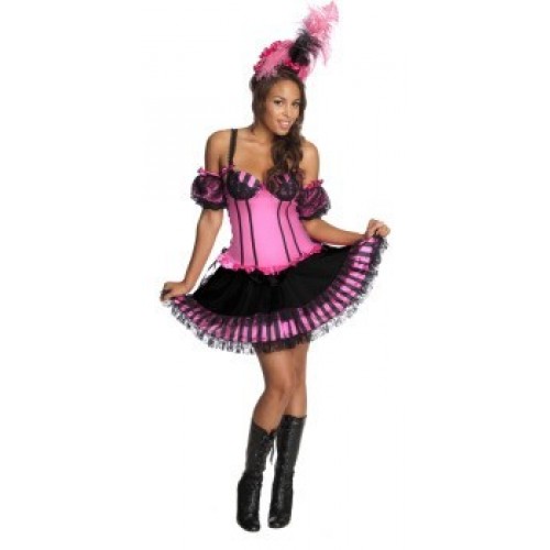 SW DISFRAZ T-XS CANCAN SEXY ROSA/NEGRO