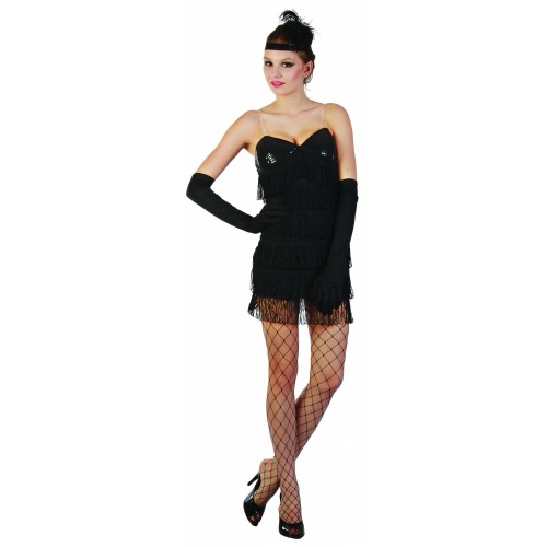  DISFRAZ T-UNICA CABARET NEGRO C/FLECO