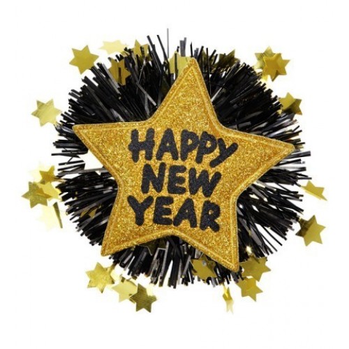 BROCHE ESTRELLA HAPPY NEW YEAR ORO