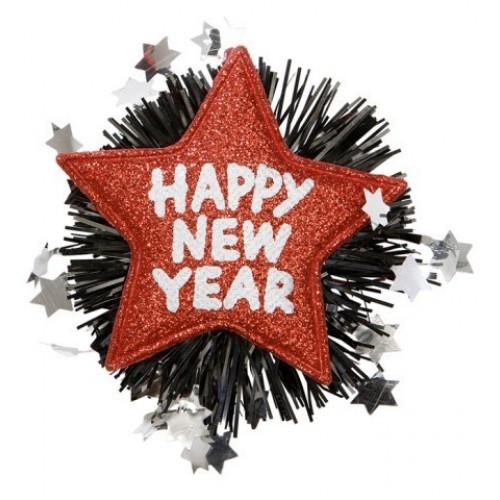 BROCHE ESTRELLA HAPPY NEW YEAR ROJO