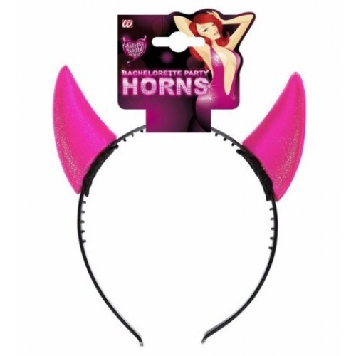 DIADEMA CUERNOS DIABLESA FUCSIA