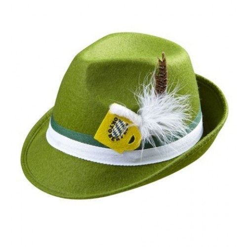 SOMBRERO ADULTO VERDE PLUMA OKTOBERFEST