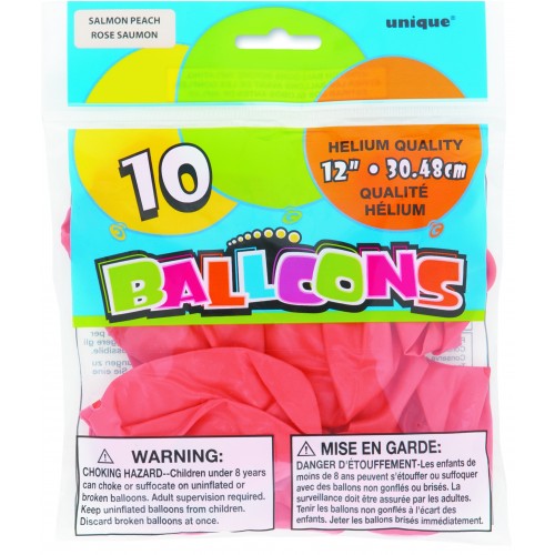 PAQ.10/U GLOBO 12" COLOR MELOCOTON
