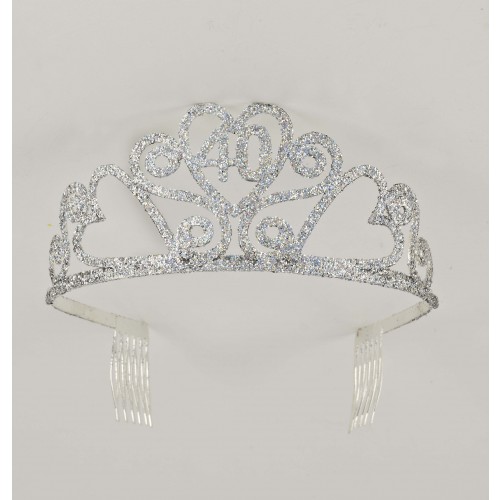 TIARA BIRTHDAY GLITTER PLATA N40