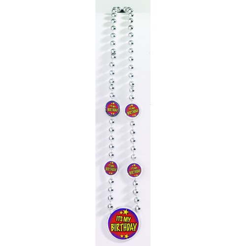 COLLAR BOLA GDE PLATA ITS MY BIRTHDAY