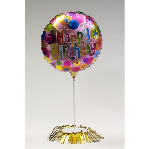 GLOBO PALO 20,8 ROSA HAPPY BIRTHDAY