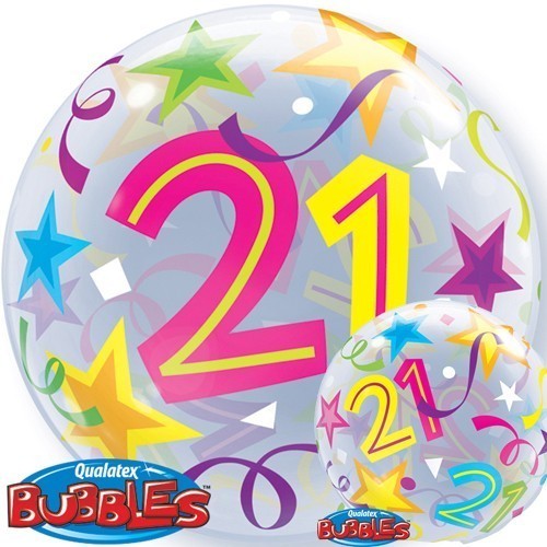 $D GLOBO 22" BURBUJA N21 ESTRELLA CONFE