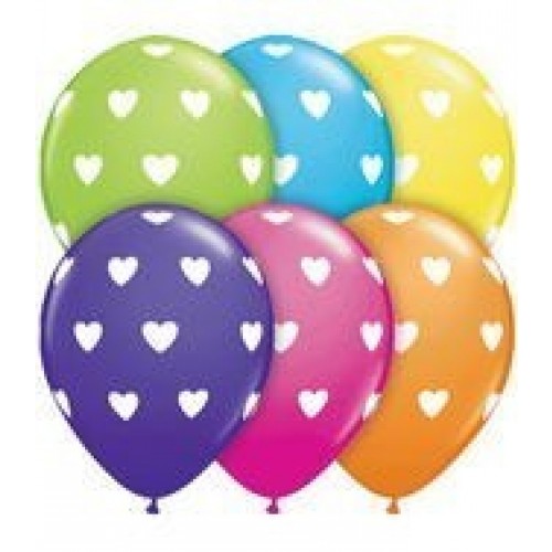 $D 50 GLOBOS 11"LATEX CORAZONES COL.SUR.