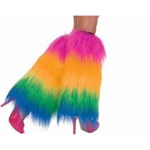 PAR CALENTADORES PELUDOS ARCOIRIS