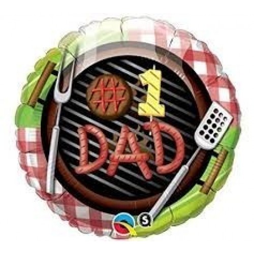 $D GLOBO 18" FOIL REDONDO 1 DAD GRILL