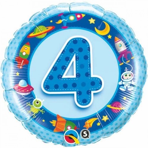 $D GLOBO 18" FOIL RND N4  ESPACIO AZUL
