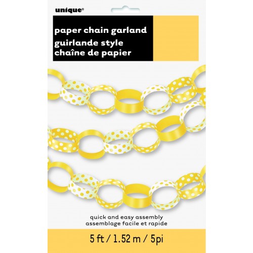 GUIRNALDA GRILLETE AMARILLA TOPO 1,52MT