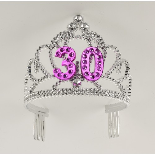 DIADEMA TIARA CUMPLEAÑOS N30 ROSA