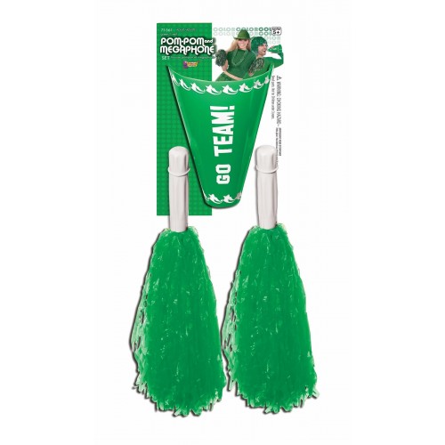   2 POM POM MEGAFONO ANIMADORA VERDE