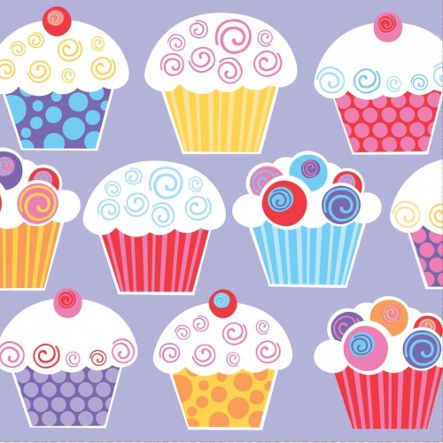 PAQ.16/U SERVILLETA DULCE CUPCAKE 33CM