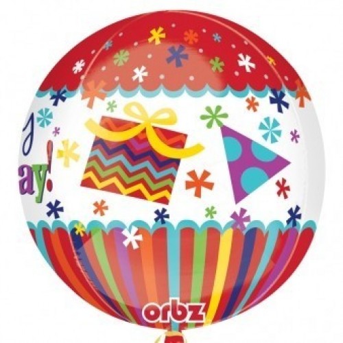 GLOBO 16 REDONDO ORBZ 3D HAPPY BIRTHDAY