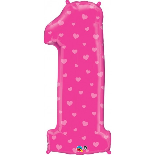 GLOBO 34" FOIL FORMA N1 ROSA CORAZONES