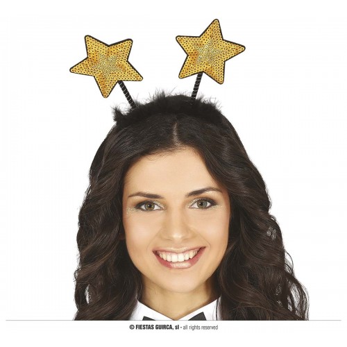 DIADEMA ESTRELLA LENTEJUELAS ORO