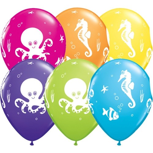 $ 25 GLOBOS 11" ANIMAL MARINO COL.SUR
