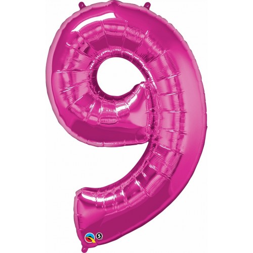   GLOBO 34" FOIL FORMA N9  FUCSIA