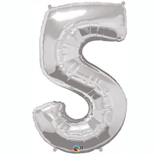 $E GLOBO 34" FOIL FORMA N5 PLATA