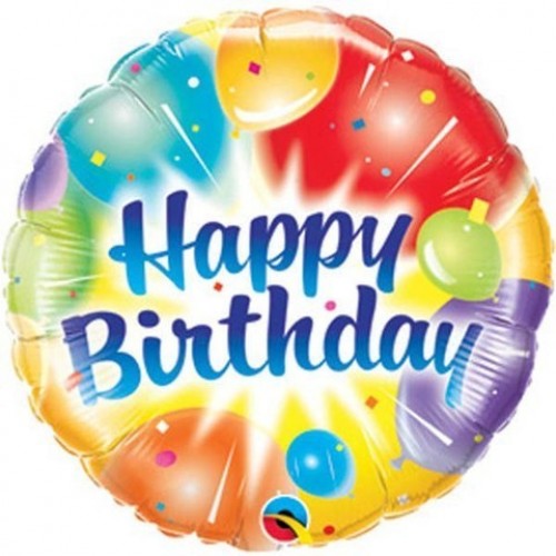 $D GLOBO 9" PALO FOIL REDOND HAPPY BIRTH