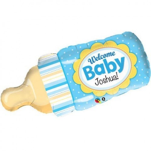 GLOBO 39" FOIL BIBERON WELCOME CELESTE