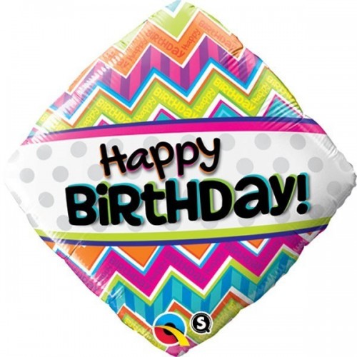 $D GLOBO 18" FOIL ROMBO HAPPY BIRTHDAY