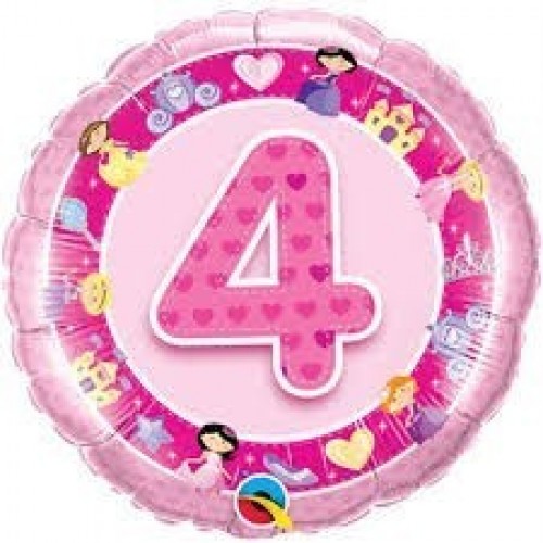 $D GLOBO 18" FOIL  N4 PRINCESAS ROSA
