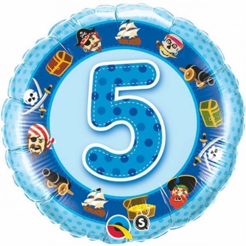 $D GLOBO 18" FOIL RND N5 PIRATA AZUL