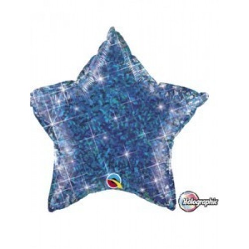 $D GLOBO 20" FOIL ESTRELLA HOLOGR. AZUL