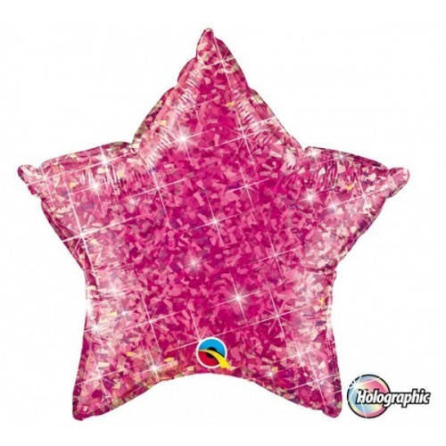 $D GLOBO 20" FOIL ESTRELLA HOLOG.FUCSIA