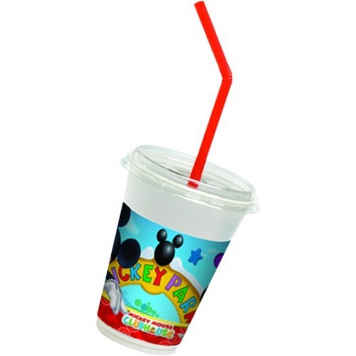 $E  12/U VASO TAPA PAJITA MICKEY