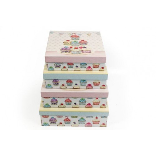CAJA CUPCAKE TONOS PASTELES 26X26X8,5