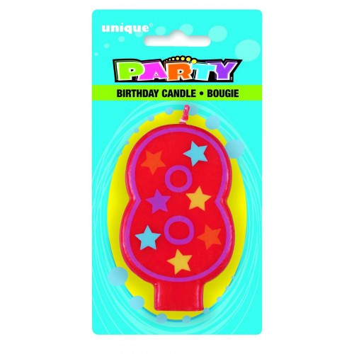 BLISTER VELA GDE FORMA N8 ESTRELLAS 8CM