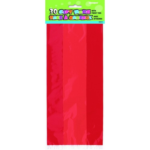  PAQ.30/U BOLSA CELOFAN ROJA 13X29CM