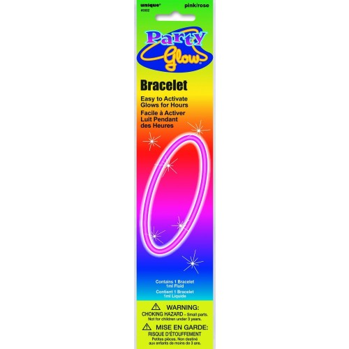 PAQ.1/U PULSERA NEON ROSA 20CM