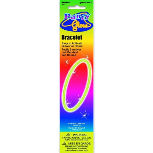   PAQ.1/U PULSERA NEON AMARILLO 20CM