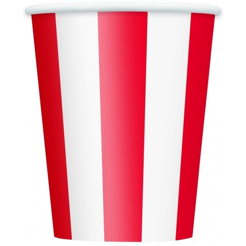  PAQ.6/U VASO RAYAS ROJA 355ML