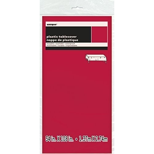 $E MANTEL PLASTICO ROJO RUBI 137X274CM
