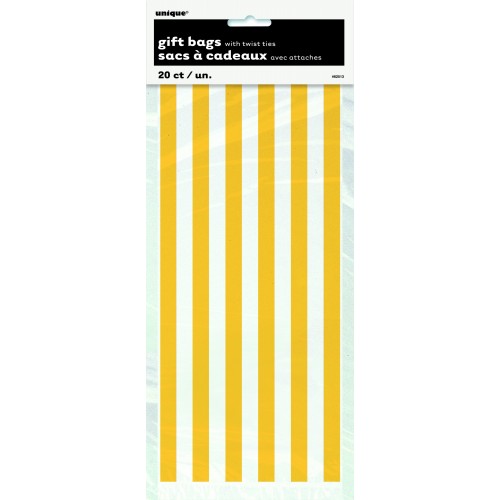 PAQ.20/U BOLSA RAYAS AMARILLAS 13X29CM