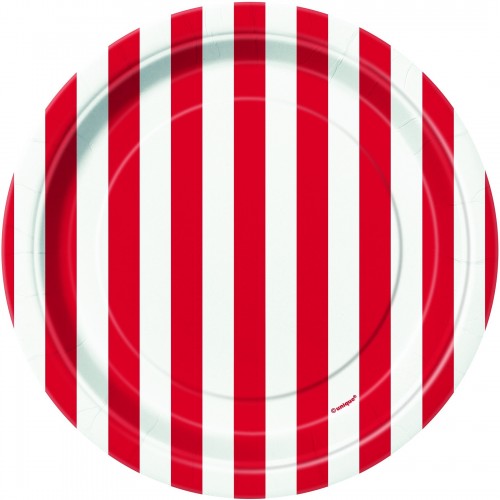  PAQ.8/U PLATO RAYAS ROJA 17,4CM