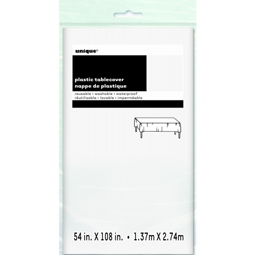 $E   MANTEL PLASTICO BLANCO 137X274CM