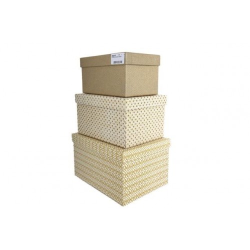 CAJA REGALO CREMA/ORO 22,8X15,2X12,7CM