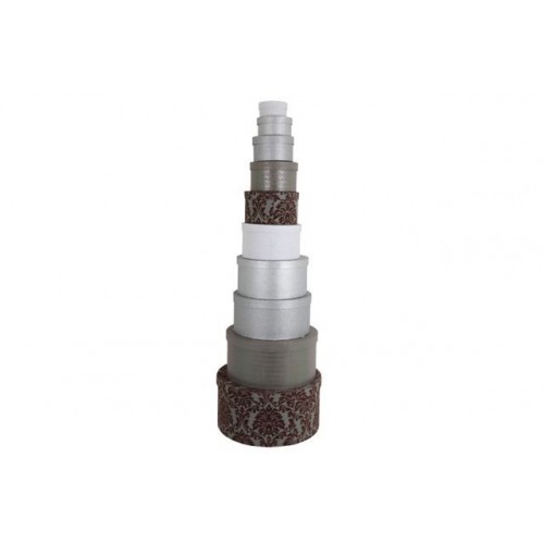 CAJA REGALO RD.PLATA GLITTER 21,5X12,7CM