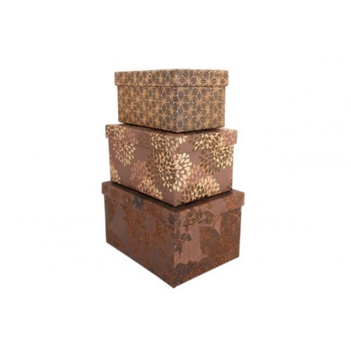 CAJA MARRON GLITTER ORO 20,3X12,7X10,8CM