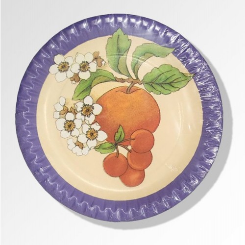 10 PLATOS MELOCOTON BORDE LILA 23CM