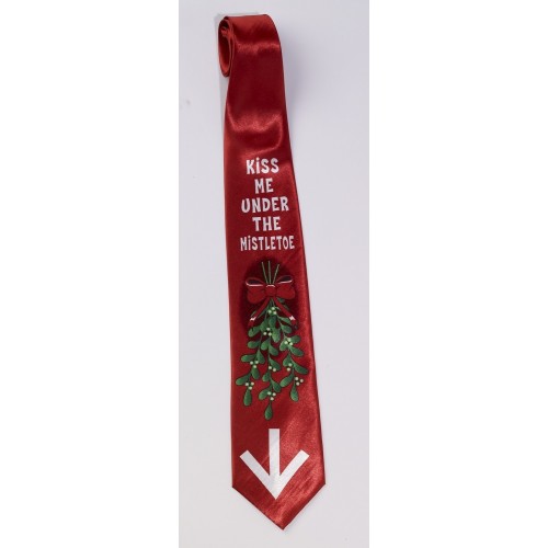 CORBATA ROJA MUERDAGO NAVIDAD