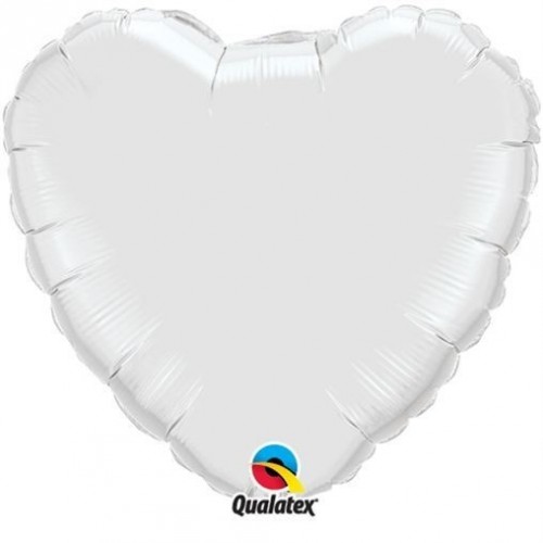   GLOBO 18" FOIL CORAZON BLANCO
